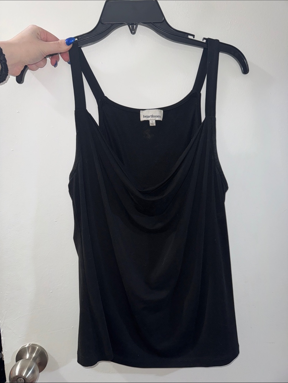 Heartloom Black Cowl Neck Camisole with Double Straps